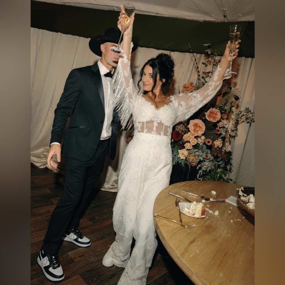 One-of-a-kind CUSTOM Olia Zavozina Fringe Jumpsuit
